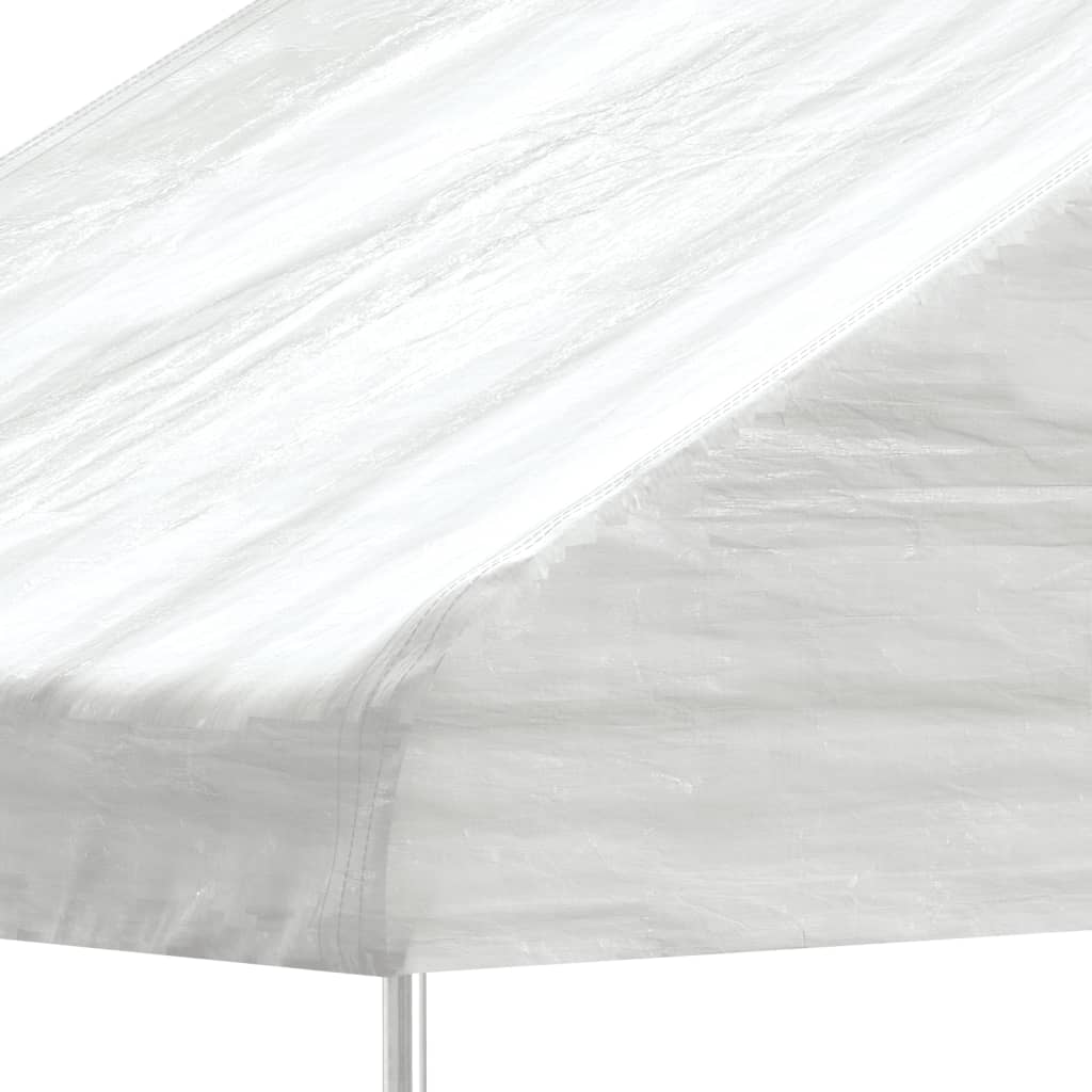 Prieel Met Dak 6,69X5,88X3,75 M Polyetheen Wit 6.69 x 5.88 x 3.75 m