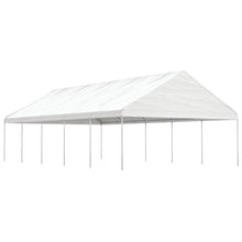 Prieel Met Dak 11,15X5,88X3,75 M Polyetheen Wit 11.15 x 5.88 x 3.75 m