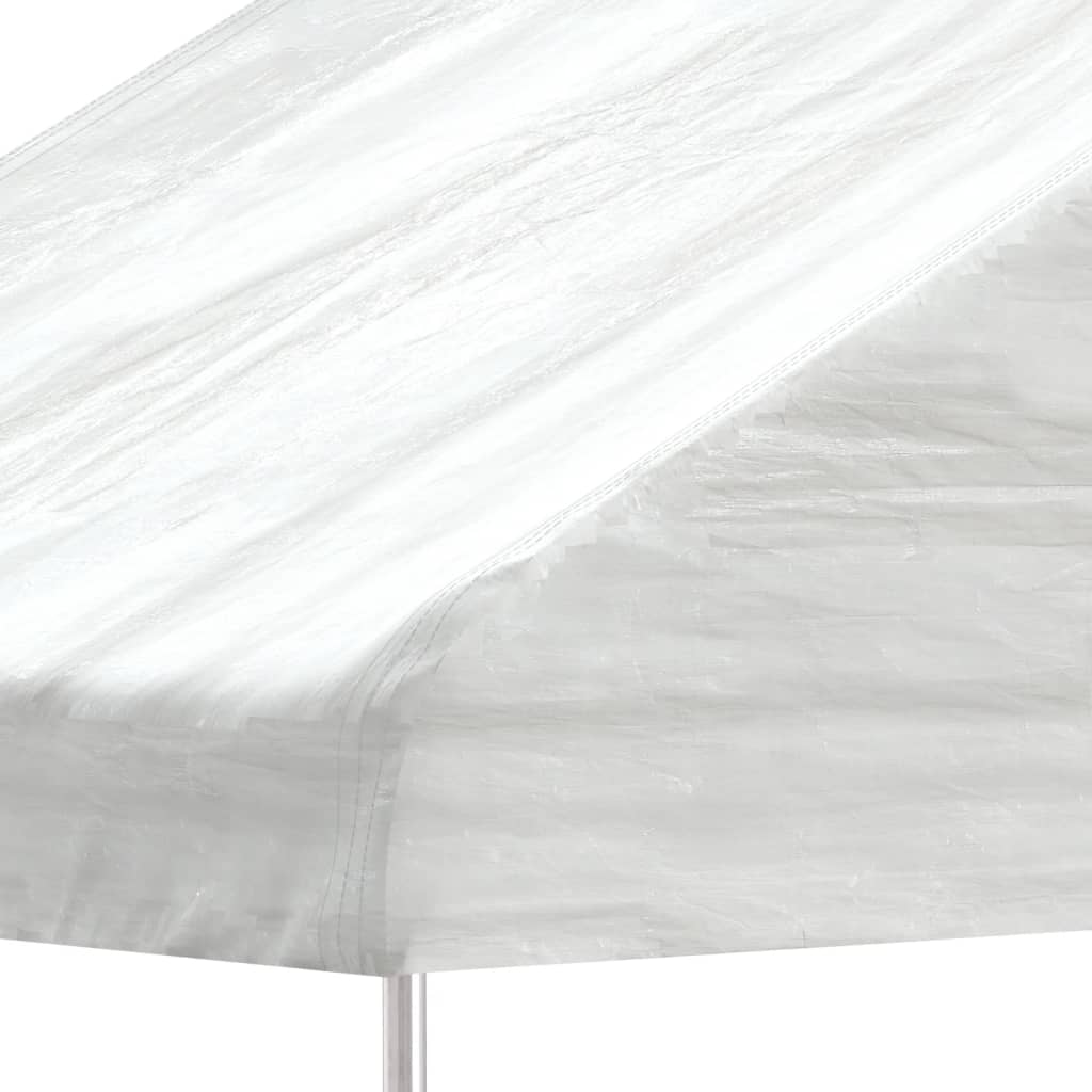 Prieel Met Dak 11,15X5,88X3,75 M Polyetheen Wit 11.15 x 5.88 x 3.75 m
