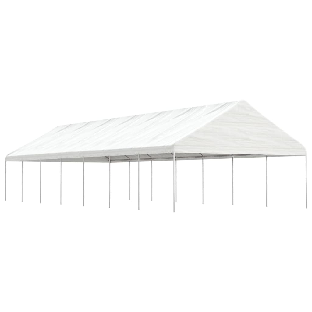 Prieel Met Dak 15,61X5,88X3,75 M Polyetheen Wit 15.61 x 5.88 x 3.75 m