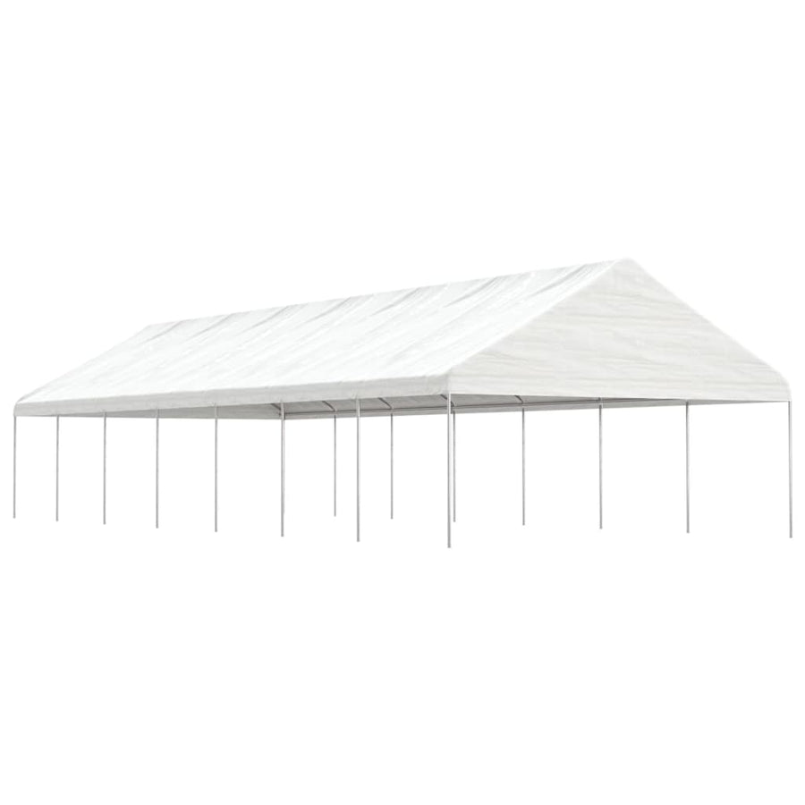 Prieel Met Dak 15,61X5,88X3,75 M Polyetheen Wit 15.61 x 5.88 x 3.75 m