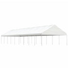 Pergola with roof 20.07x5.88x3.75 m polyethylene white