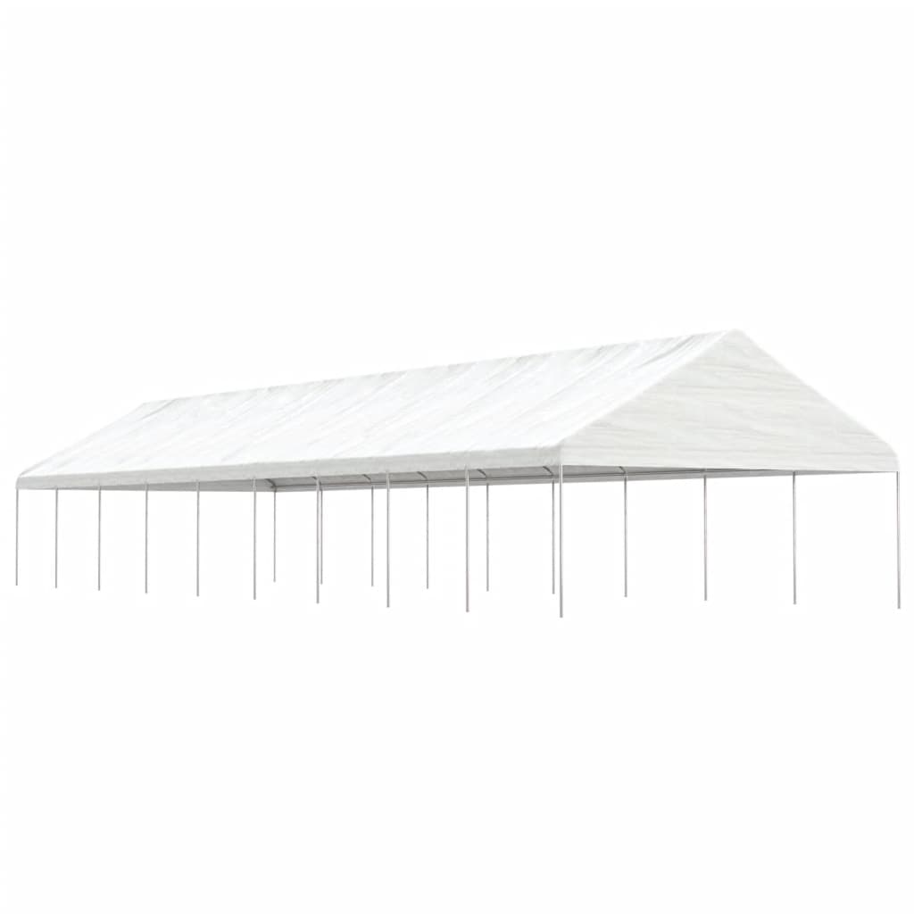 Prieel Met Dak 20,07X5,88X3,75 M Polyetheen Wit 20.07 x 5.88 x 3.75 m