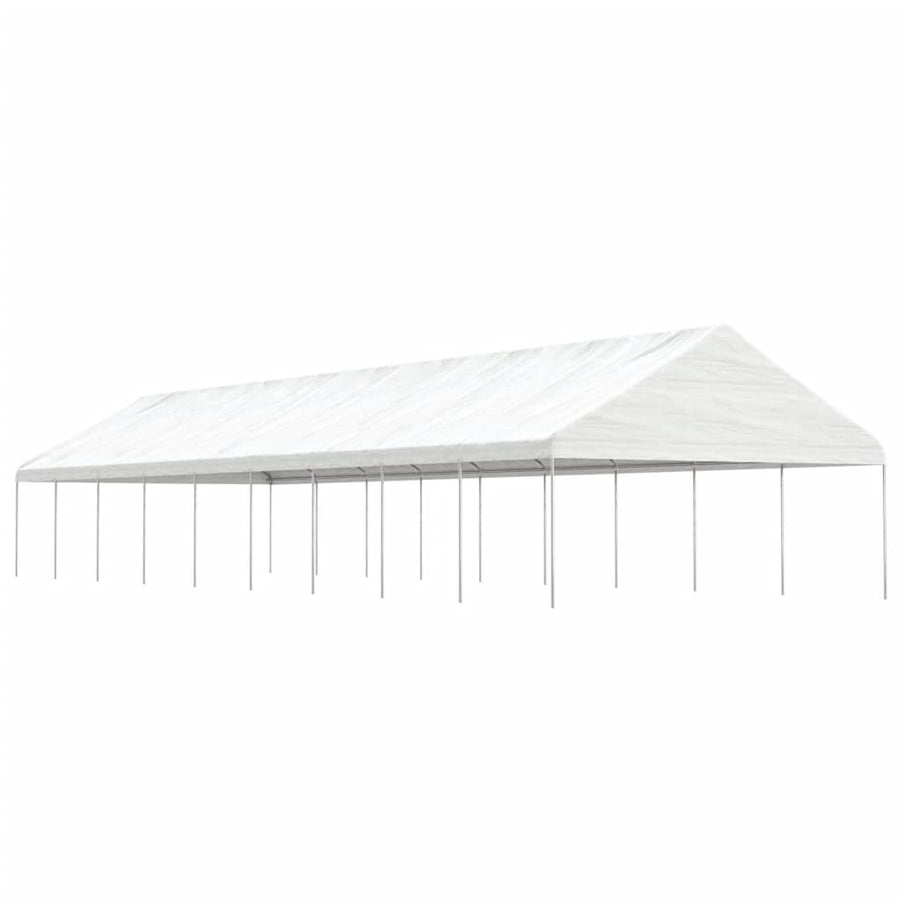 Prieel Met Dak 20,07X5,88X3,75 M Polyetheen Wit 20.07 x 5.88 x 3.75 m