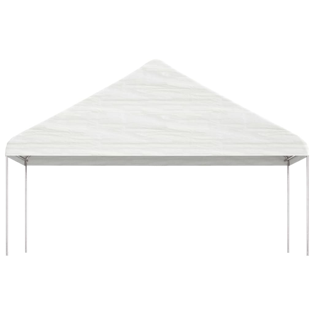 Prieel Met Dak 20,07X5,88X3,75 M Polyetheen Wit 20.07 x 5.88 x 3.75 m