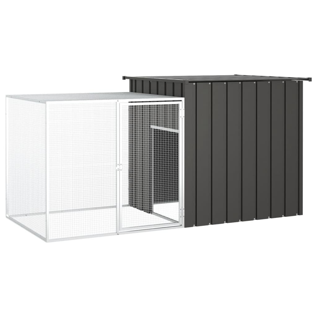 Konijnenhok 200X91X100 Cm Gegalvaniseerd Staal Kleurig Antraciet