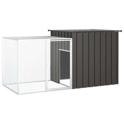 Konijnenhok 200X91X100 Cm Gegalvaniseerd Staal Kleurig Antraciet