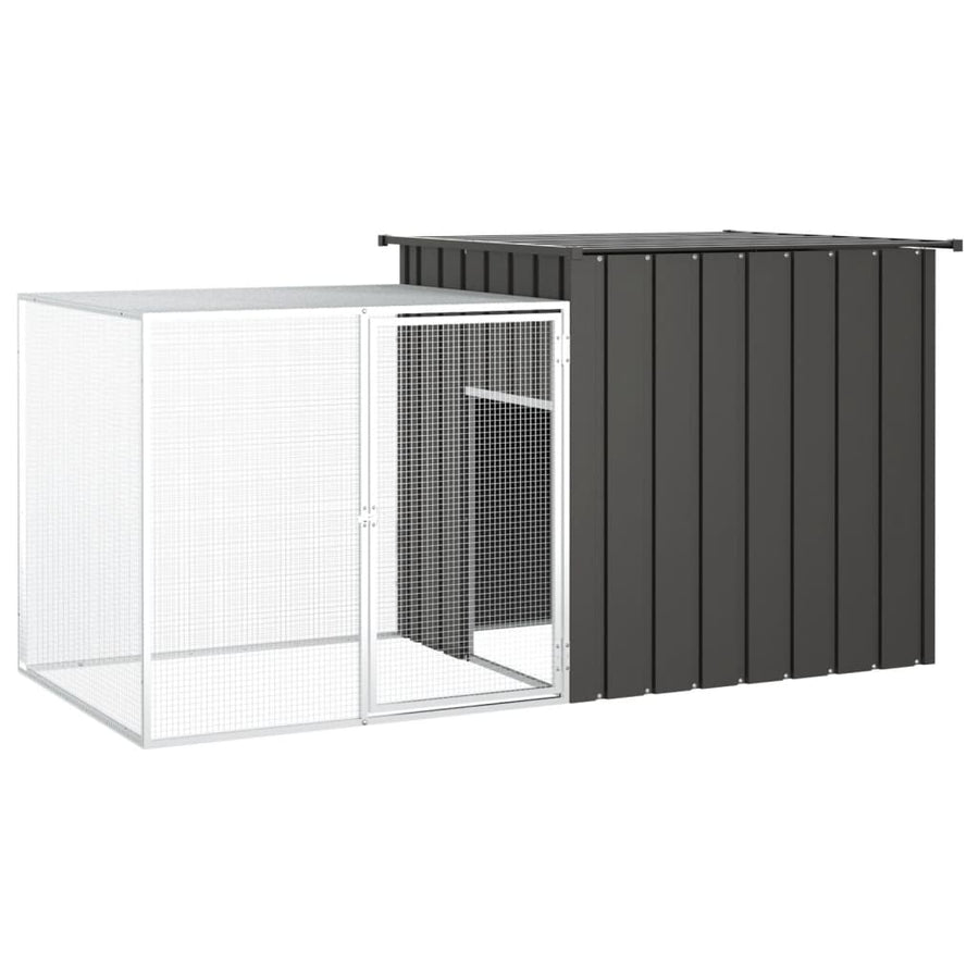 Konijnenhok 200X91X100 Cm Gegalvaniseerd Staal Kleurig Antraciet
