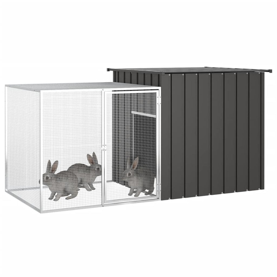 Konijnenhok 200X91X100 Cm Gegalvaniseerd Staal Kleurig Antraciet