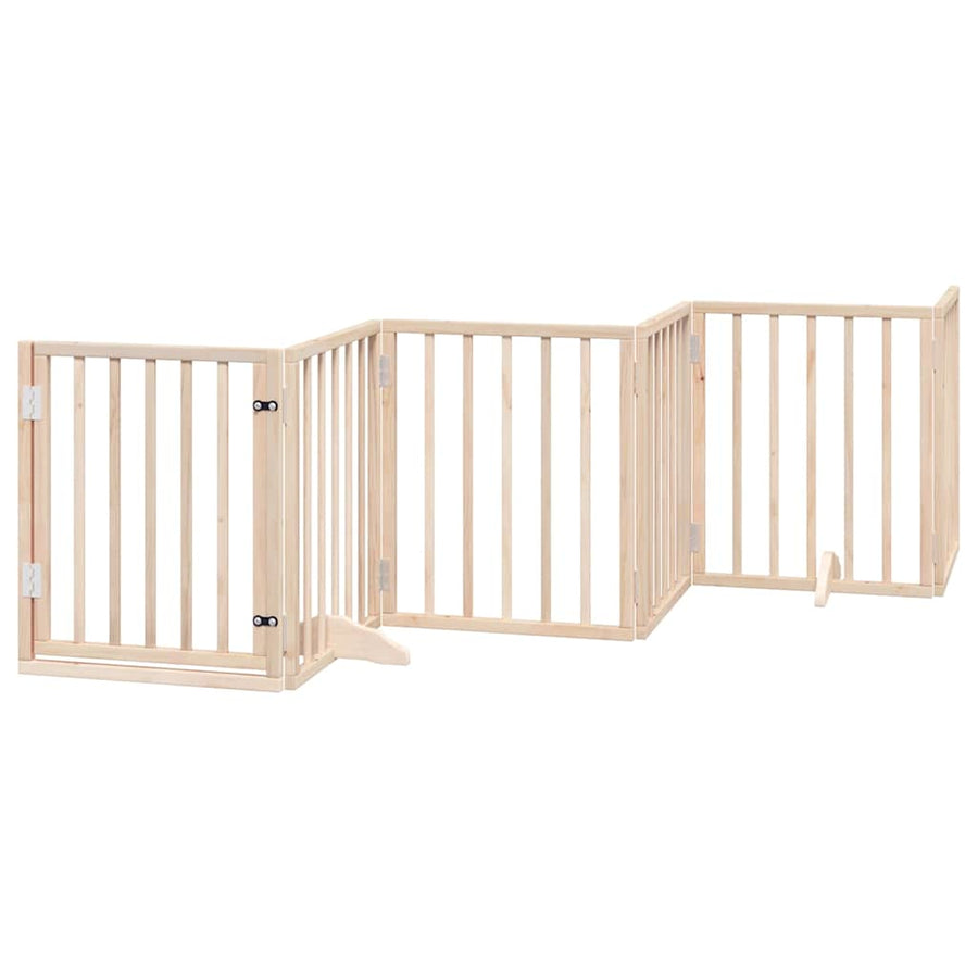 Hondenhek Inklapbaar Met Deur 12 Panelen 600 Cm Populierenhout 50 x 60 x 2 cm Naturel