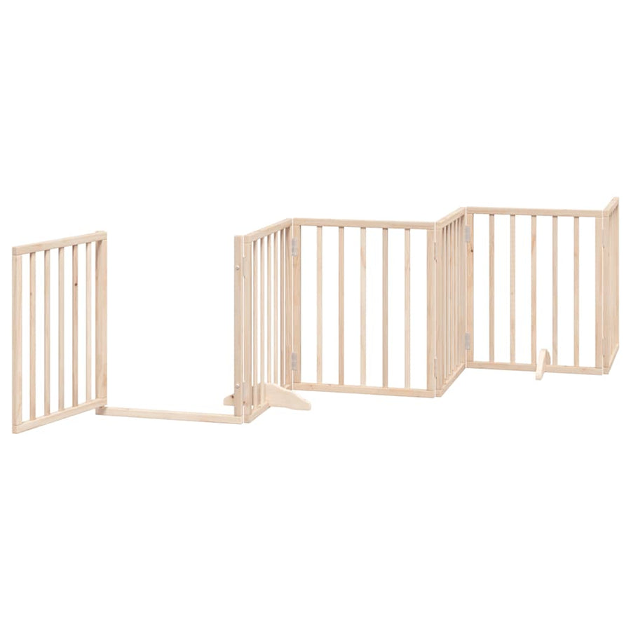 Hondenhek Inklapbaar Met Deur 12 Panelen 600 Cm Populierenhout 50 x 60 x 2 cm Naturel