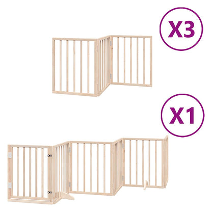 Hondenhek Inklapbaar Met Deur 15 Panelen 750 Cm Populierenhout 50 x 60 x 2 cm Naturel