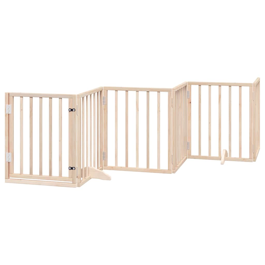Hondenhek Inklapbaar Met Deur 15 Panelen 750 Cm Populierenhout 50 x 60 x 2 cm Naturel