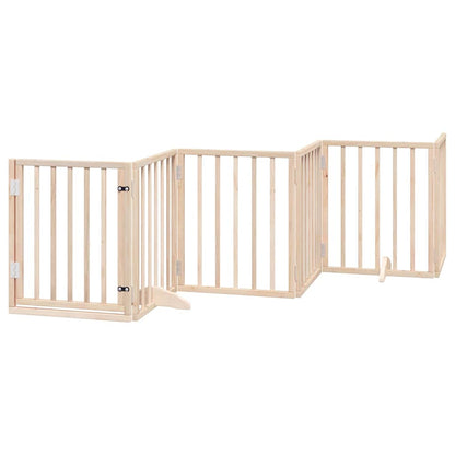Hondenhek Inklapbaar Met Deur 15 Panelen 750 Cm Populierenhout 50 x 60 x 2 cm Naturel