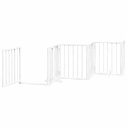 Hondenhek Inklapbaar Met Deur 15 Panelen 750Cm Populierhout 50 x 60 x 2 cm Wit