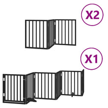 Hondenhek Inklapbaar 12 Panelen 600 Cm Populierenhout 50 x 60 x 2 cm Zwart