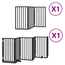 Hondenhek Inklapbaar 9 Panelen 450 Cm Populierenhout 50 x 90 x 2 cm Zwart