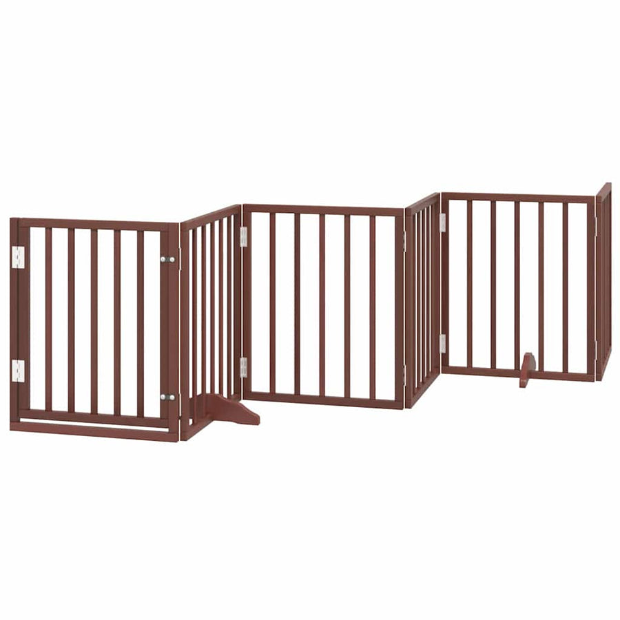 Hondenhek Inklapbaar 15 Panelen 750 Cm Populierenhout 50 x 60 x 2 cm Bruin