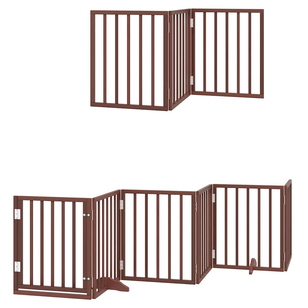 Hondenhek Inklapbaar 15 Panelen 750 Cm Populierenhout 50 x 60 x 2 cm Bruin