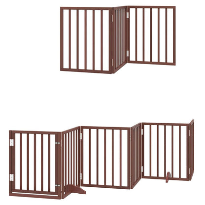 Hondenhek Inklapbaar 15 Panelen 750 Cm Populierenhout 50 x 60 x 2 cm Bruin