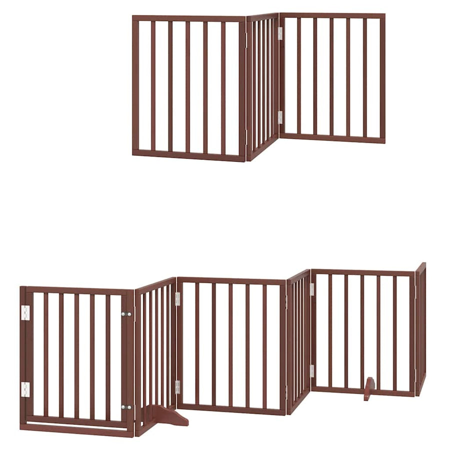 Hondenhek Inklapbaar 15 Panelen 750 Cm Populierenhout 50 x 60 x 2 cm Bruin