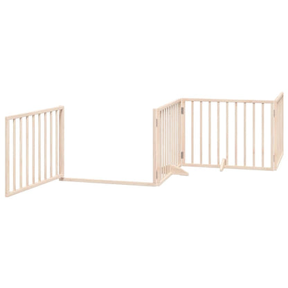 Hondenhek Inklapbaar Met Deur 10 Panelen 800 Cm Populierenhout 80 x 60 x 2 cm Naturel