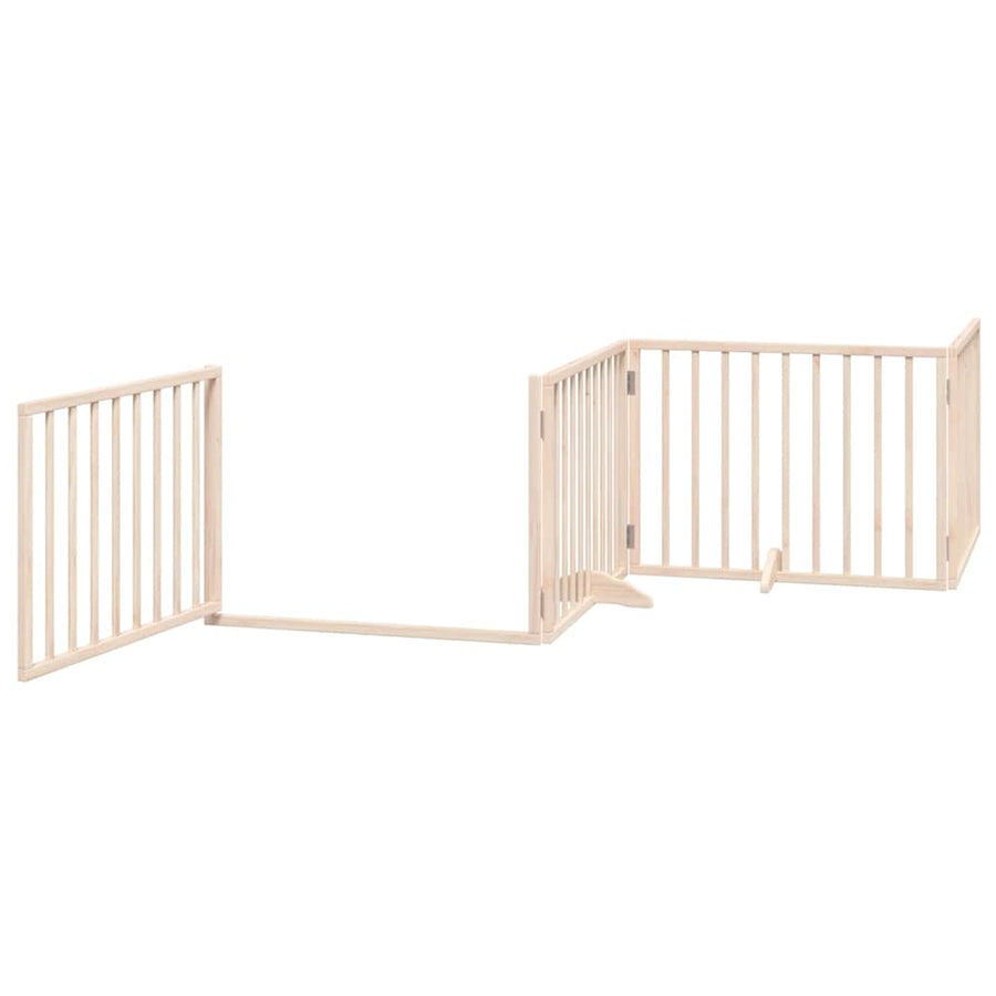 Hondenhek Inklapbaar Met Deur 10 Panelen 800 Cm Populierenhout 80 x 60 x 2 cm Naturel