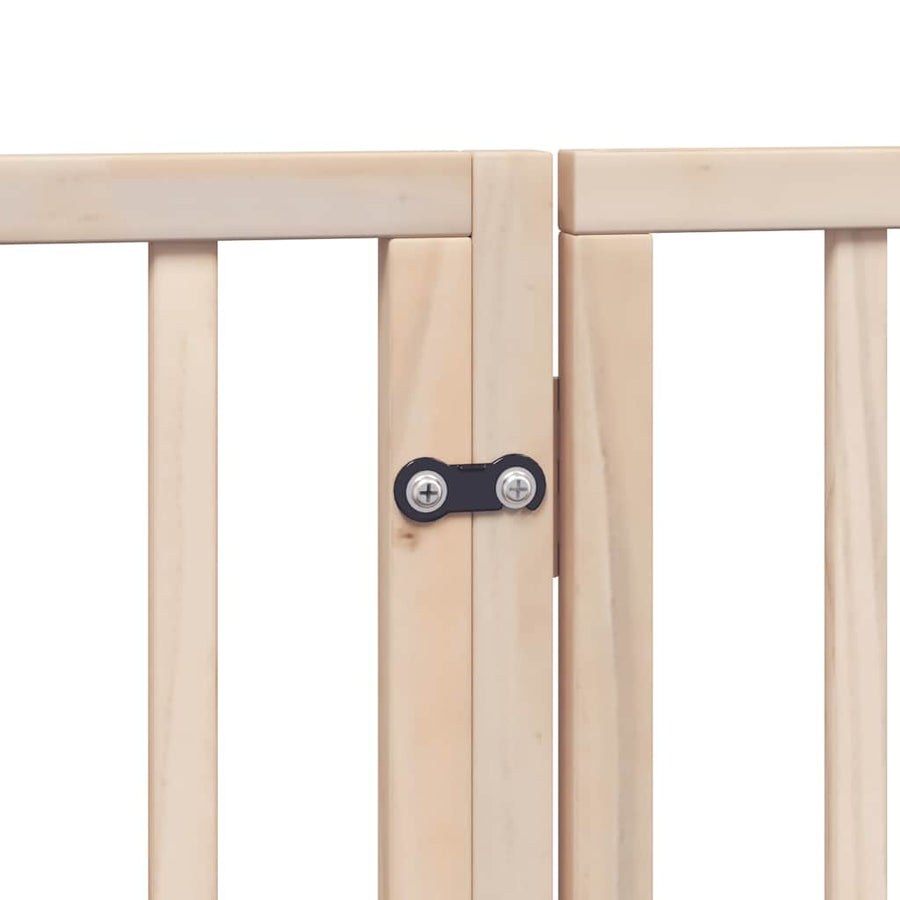 Hondenhek Inklapbaar Met Deur 10 Panelen 800 Cm Populierenhout 80 x 60 x 2 cm Naturel