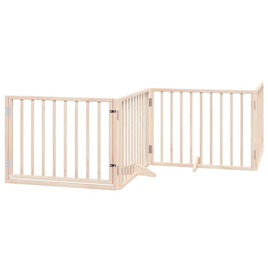 Hondenhek Inklapbaar Met Deur 12 Panelen 960 Cm Populierenhout 80 x 60 x 2 cm Naturel