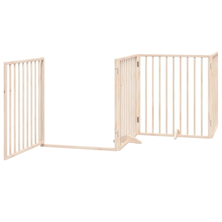 Hondenhek inklapbaar met deur 12 panelen 960 cm populierenhout