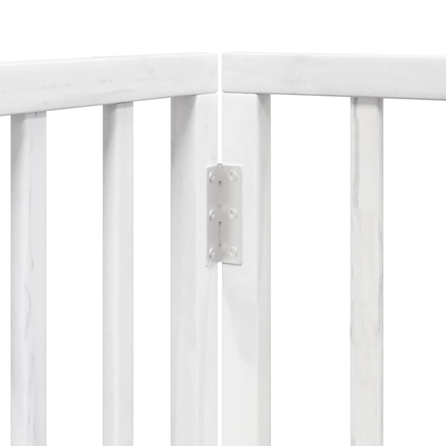 Hondenhek inklapbaar met deur 12 panelen 960cm populierhout wit