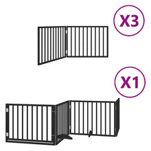 Hondenhek Inklapbaar 10 Panelen 800 Cm Populierenhout 80 x 60 x 2 cm Zwart