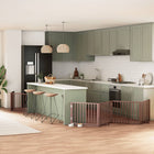 Folding dog gate 6 panels 480 cm poplar wood brown