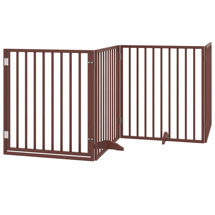 Hondenhek Inklapbaar 6 Panelen 480 Cm Populierenhout 80 x 90 x 2 cm Bruin