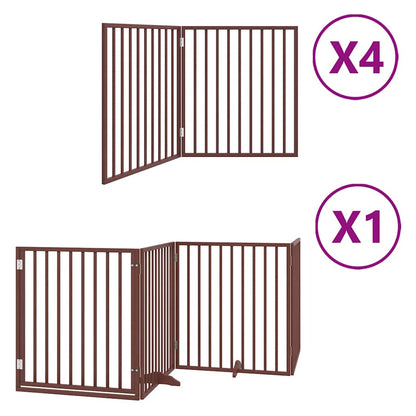 Hondenhek Inklapbaar 12 Panelen 960 Cm Populierenhout 80 x 90 x 2 cm Bruin