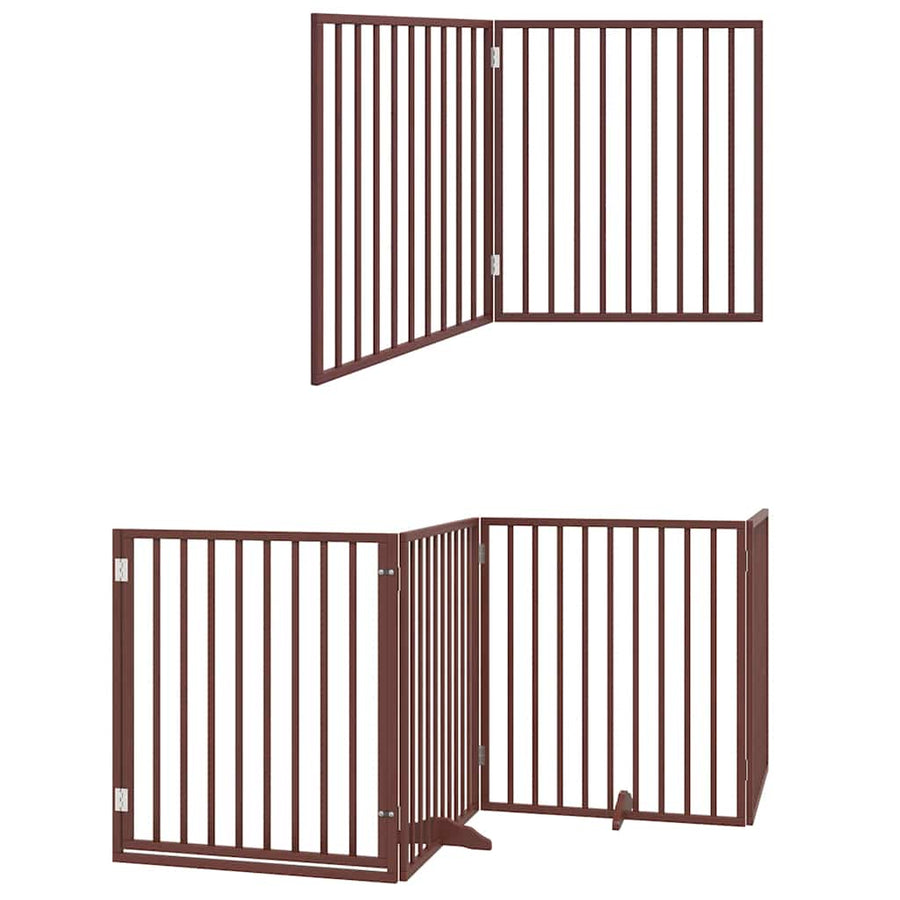 Hondenhek Inklapbaar 12 Panelen 960 Cm Populierenhout 80 x 90 x 2 cm Bruin