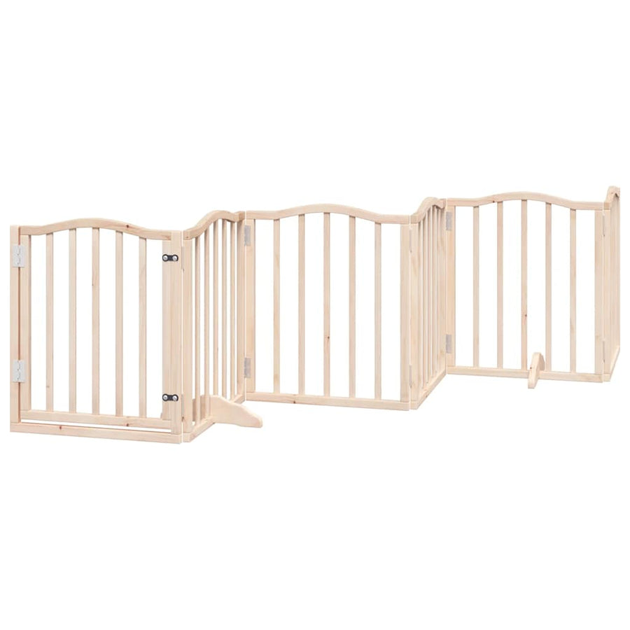 Hondenhek Inklapbaar Met Deur 9 Panelen 450 Cm Populierenhout 50 x 60 x 2 cm Naturel