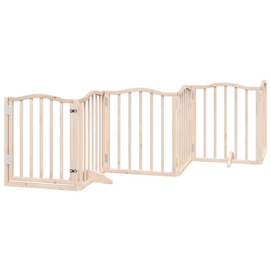 Hondenhek Inklapbaar Met Deur 12 Panelen 600 Cm Populierenhout 50 x 60 x 2 cm Naturel