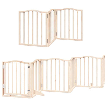 Hondenhek Inklapbaar Met Deur 15 Panelen 750 Cm Populierenhout 50 x 60 x 2 cm Naturel