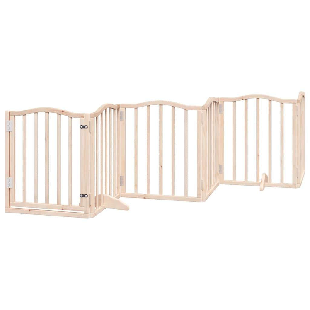Hondenhek Inklapbaar Met Deur 15 Panelen 750 Cm Populierenhout 50 x 60 x 2 cm Naturel