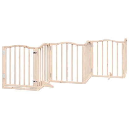 Hondenhek Inklapbaar Met Deur 15 Panelen 750 Cm Populierenhout 50 x 60 x 2 cm Naturel
