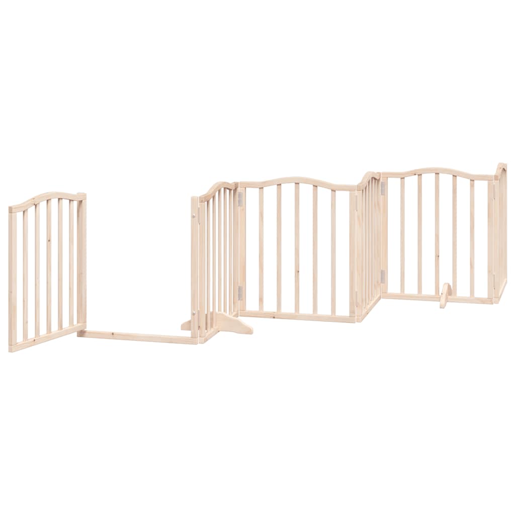 Hondenhek Inklapbaar Met Deur 15 Panelen 750 Cm Populierenhout 50 x 60 x 2 cm Naturel