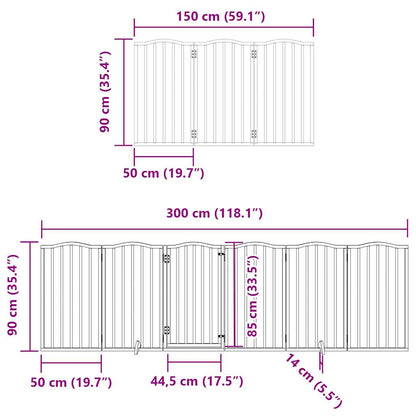 Hondenhek inklapbaar 12 panelen 600 cm populierenhout bruin