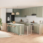Foldable dog pen with door 12 panels 960 cm poplar wood