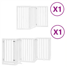 Hondenhek inklapbaar met deur 9 panelen 450 cm populierhout wit