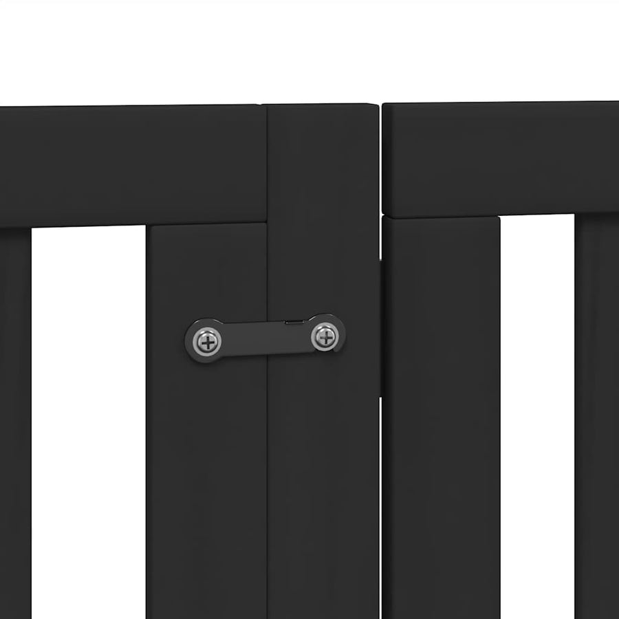 Hondenhek Inklapbaar 15 Panelen 750 Cm Populierenhout 50 x 60 x 2 cm Zwart