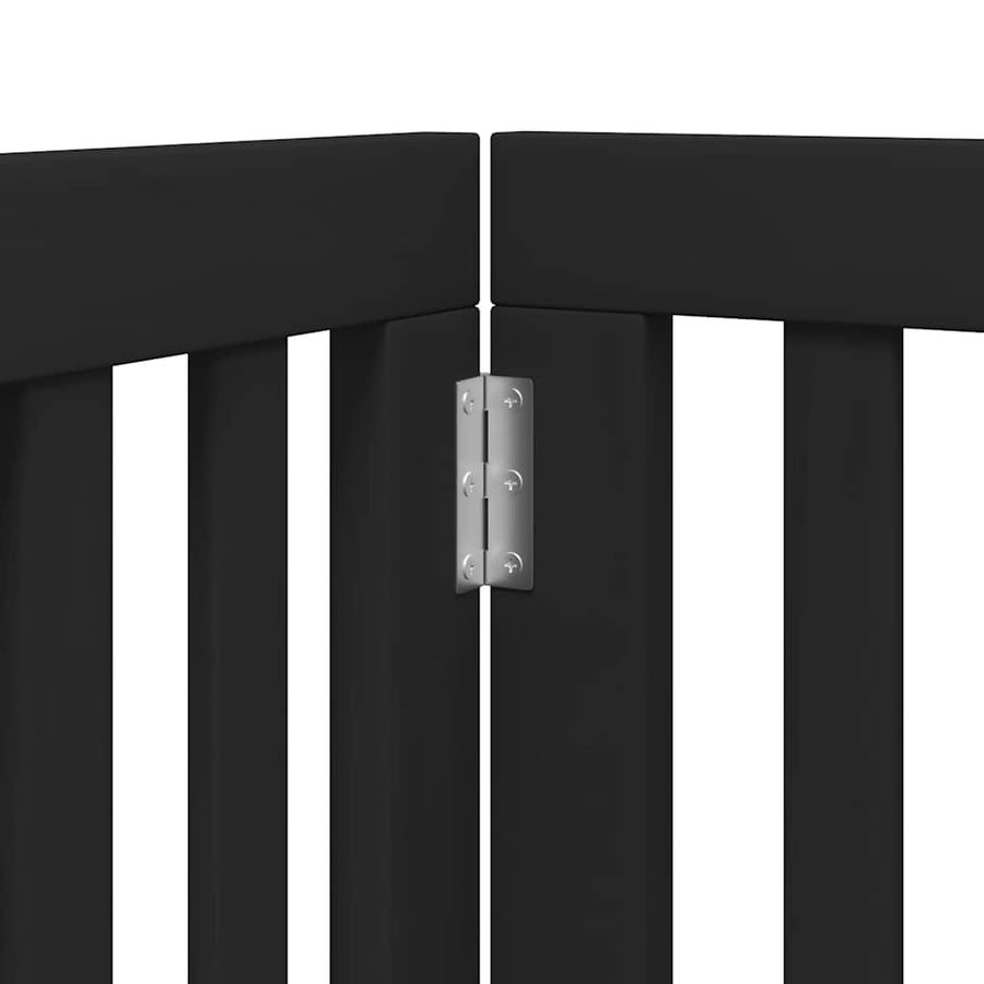 Hondenhek Inklapbaar 15 Panelen 750 Cm Populierenhout 50 x 60 x 2 cm Zwart
