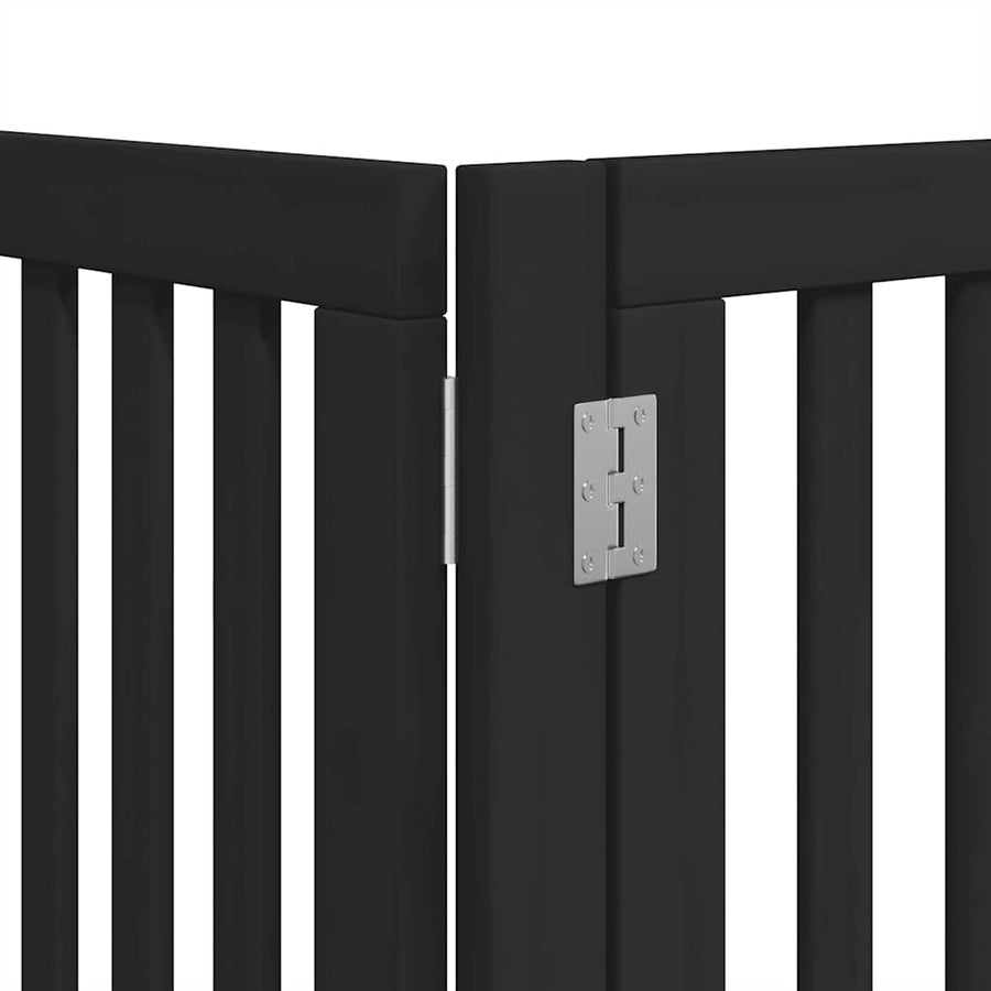 Hondenhek Inklapbaar 15 Panelen 750 Cm Populierenhout 50 x 60 x 2 cm Zwart