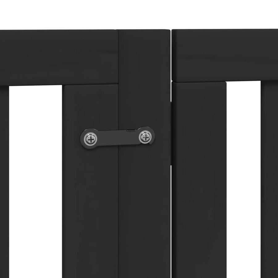 Hondenhek inklapbaar 15 panelen 750 cm populierenhout zwart
