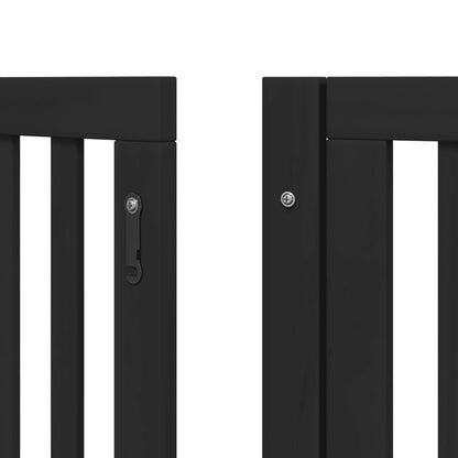 Hondenhek inklapbaar 15 panelen 750 cm populierenhout zwart